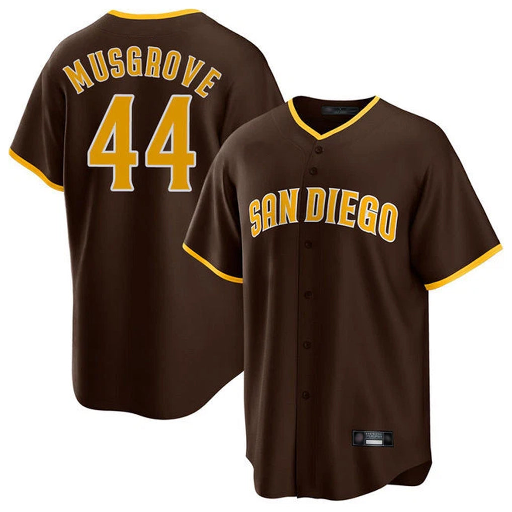 S.Diego Padres #44 Joe Musgrove Player Brown Home Game Qdoa Stitched Jerseys