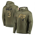 TB.Buccaneers #3 Rueben Bain Jr. Player Olive Salute to Service Pullover Hoodie Home Game Qdoa Stitched Jerseys