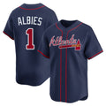 A.Braves #1 Ozzie Albies Player Navy Limited Home Game Qdoa Stitched Jerseys