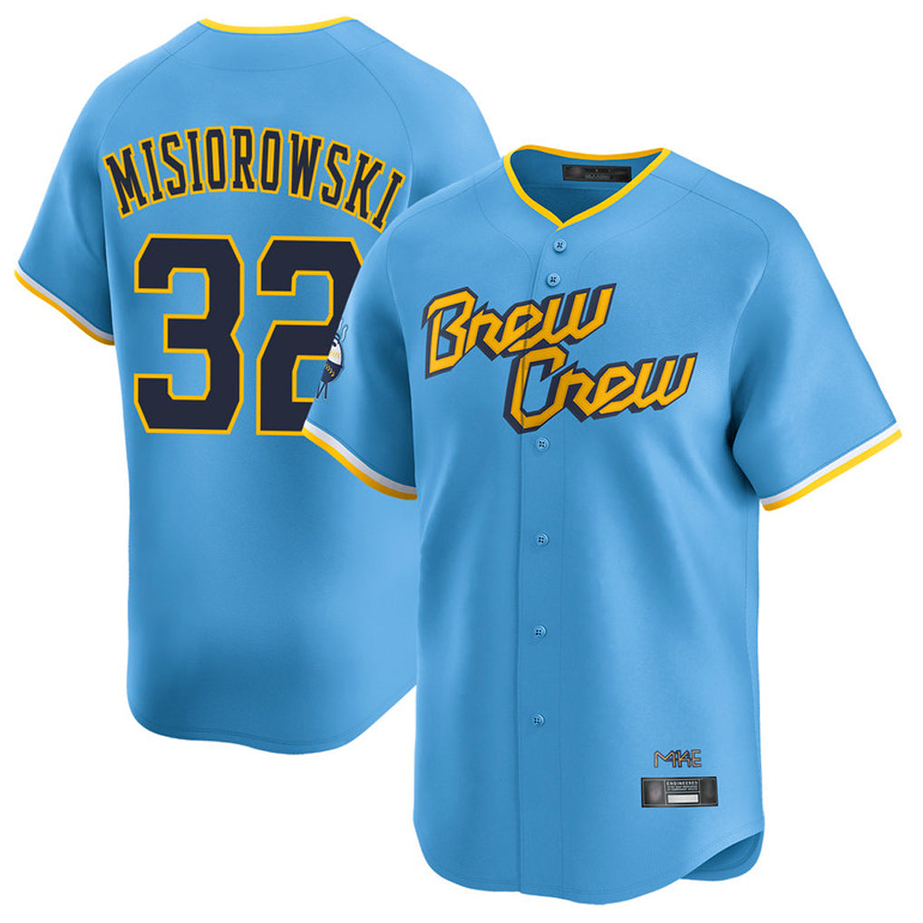 M.Brewers #32 Jacob Misiorowski Player Light Blue City Connect Home Limited Qdoa Stitched Jerseys