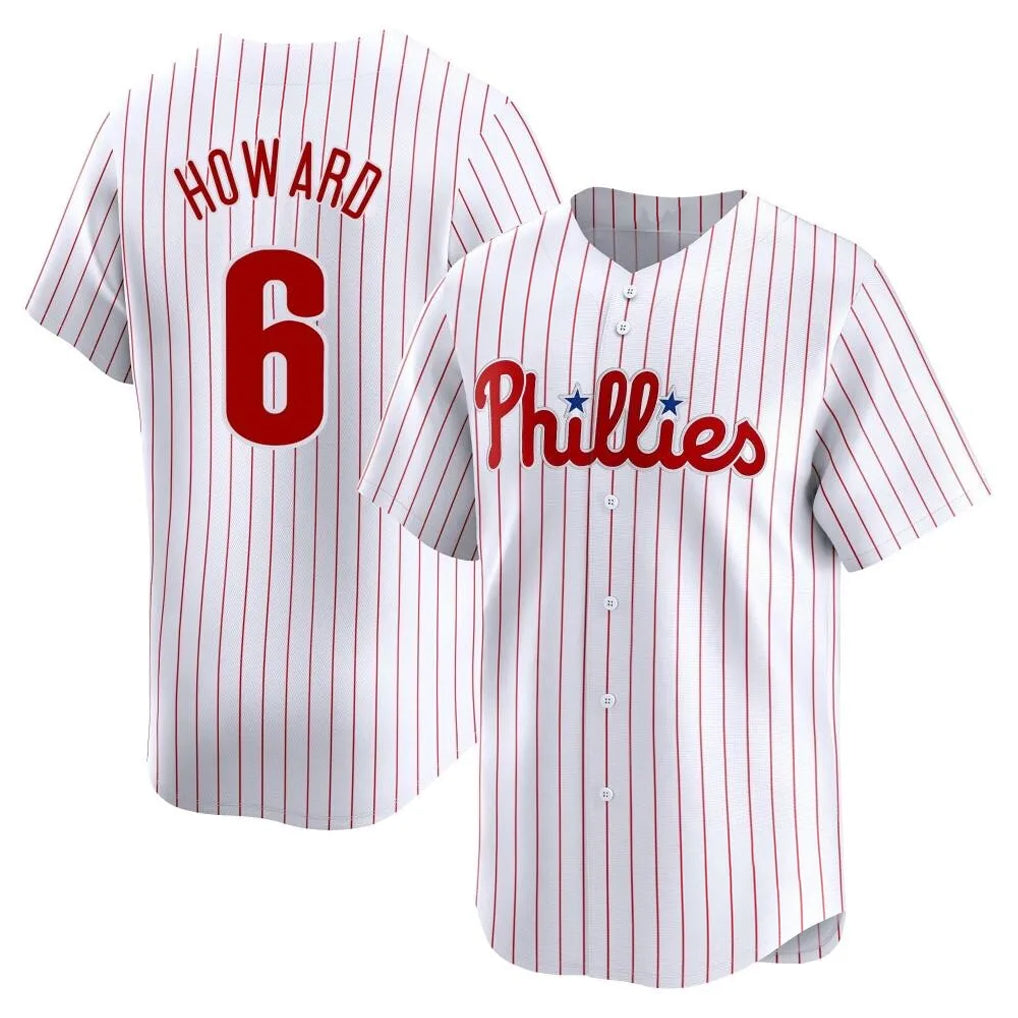 P.Phillies #6 Ryan Howard Player White Home Limited Qdoa Stitched Jerseys