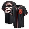D.Tigers #29 Tarik Skubal Player Black Fashion Out Home Game Qdoa Stitched Jerseys