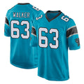 C.Panthers #63 Rasheed Walker Player Blue Game Qdoa Stitched Jerseys