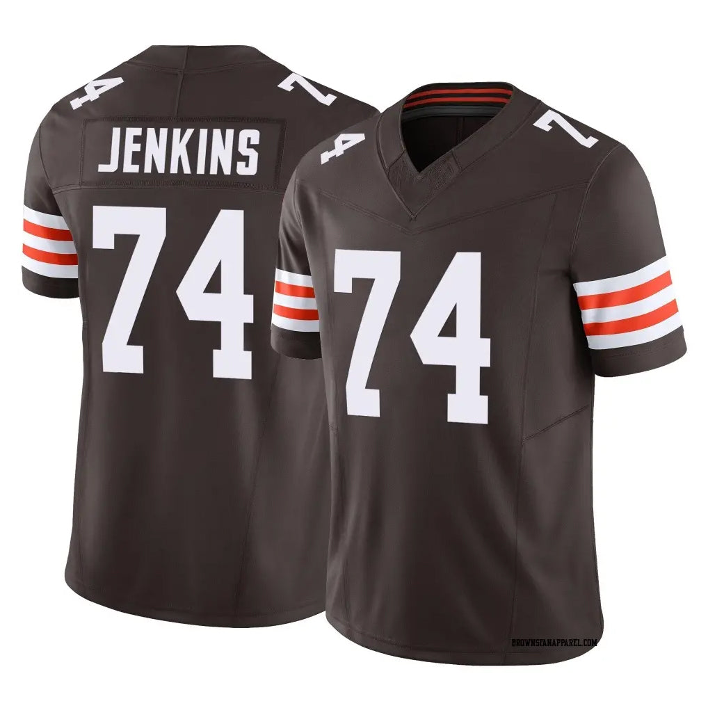 C.Browns #74 Elgton Jenkins Player Brown Vapor F.U.S.E. Limited Home Game Qdoa Stitched Jerseys