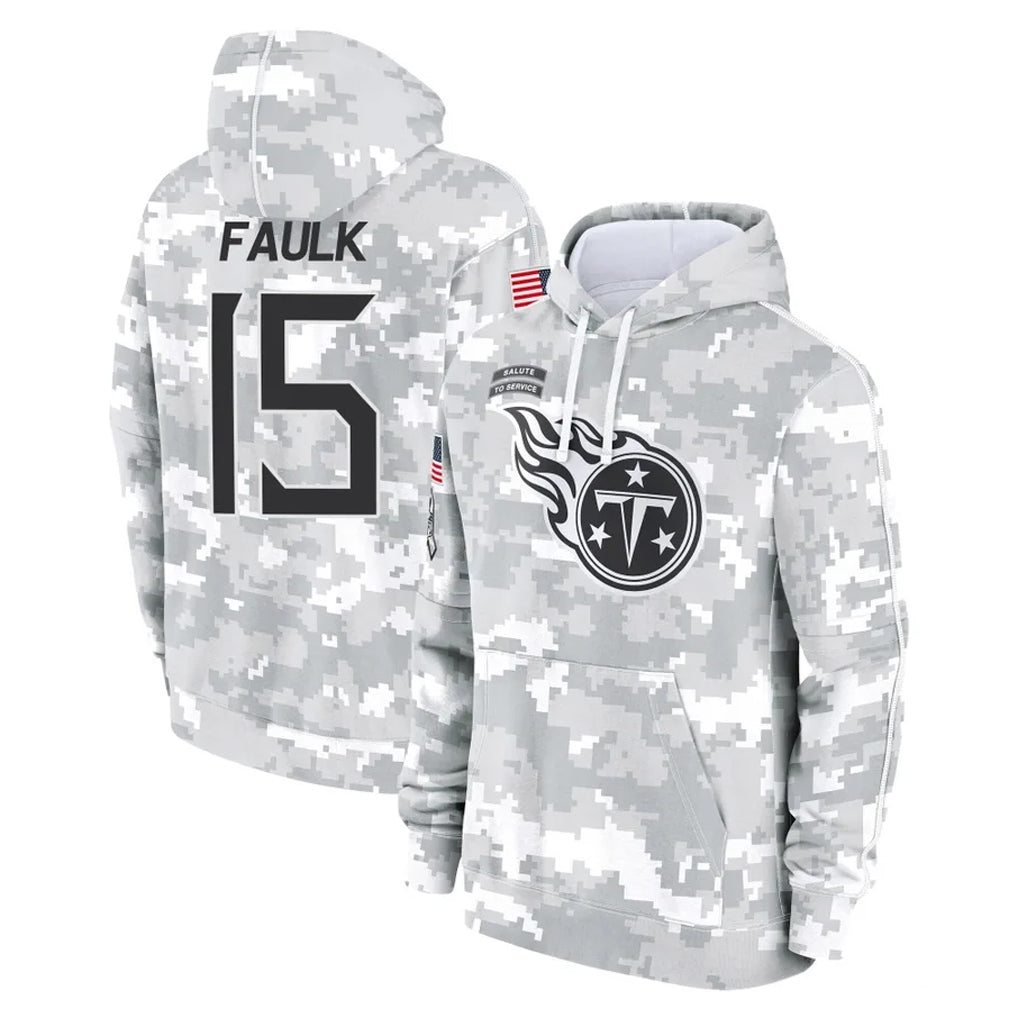 T.Titans #15 Keldric Faulk Player Camo Arctic Salute to Service Pullover Hoodies Home Game Qdoa Stitched Jerseys
