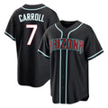 A.Diamondbacks #7 Corbin Carroll Player Black Fashion Out Home Game Qdoa Stitched Jerseys