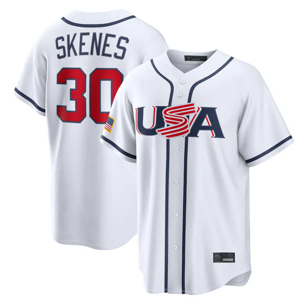P.Pirates #30 Paul Skenes Player White USA 2026 World Classic Home Limited Qdoa Stitched Jerseys