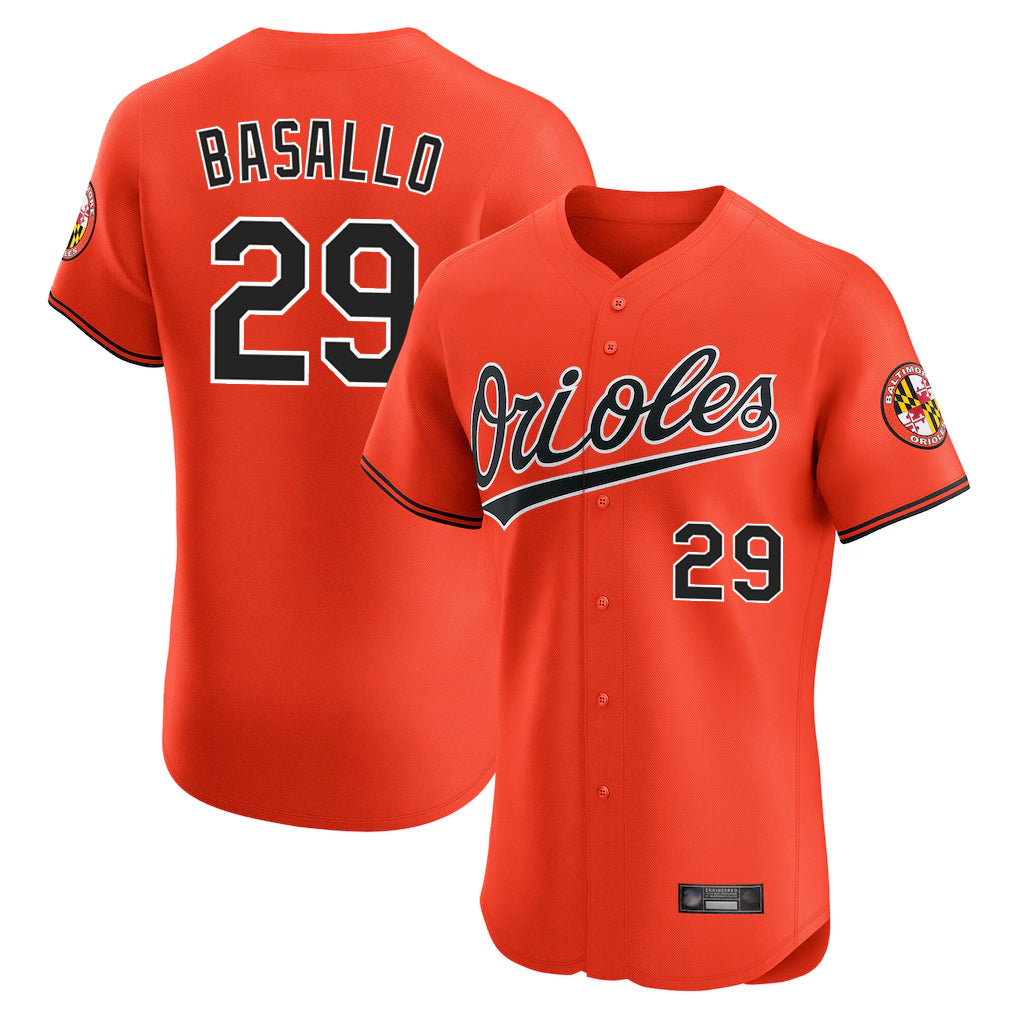 B.Orioles #29 Samuel Basallo Player Orange Limited Elite Home Game Qdoa Stitched Jerseys