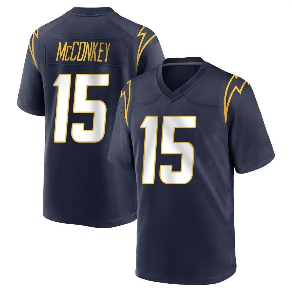 LA.Chargers #15 Ladd McConkey Player Navy Home Game Qdoa Stitched Jerseys