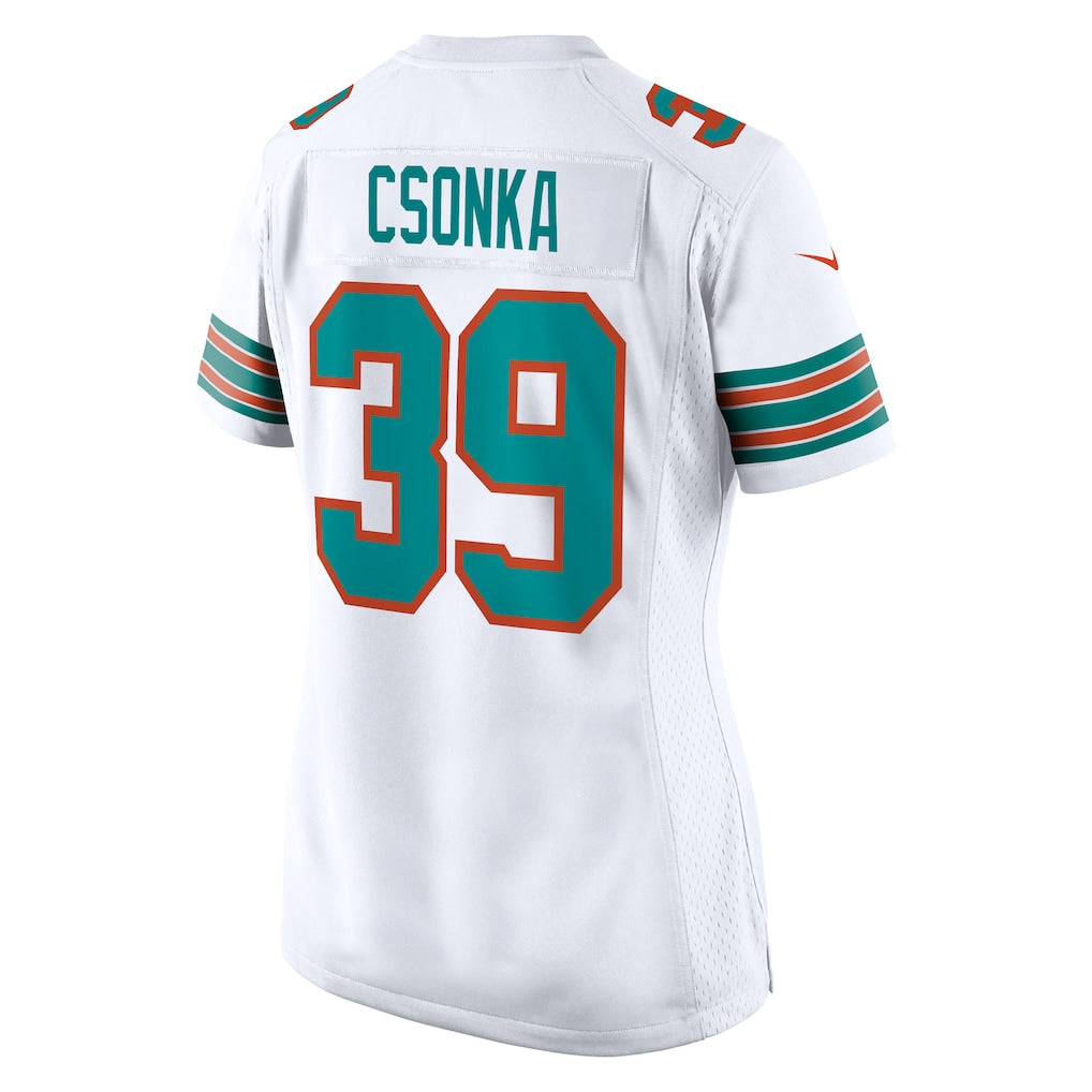Qdoa M.Dolphins #39 Larry Csonka White Retired Player Jersey