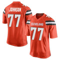 C.Browns #77 Zion Johnson Player Orange Home Game Qdoa Stitched Jerseys
