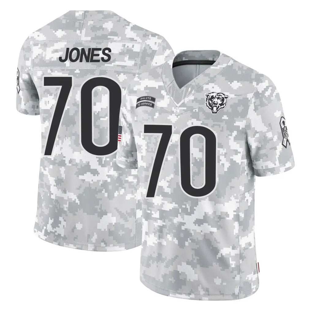 C.Bears #70 Braxton Jones Player Arctic Camo Salute to Service Limited Qdoa Stitched Jerseys