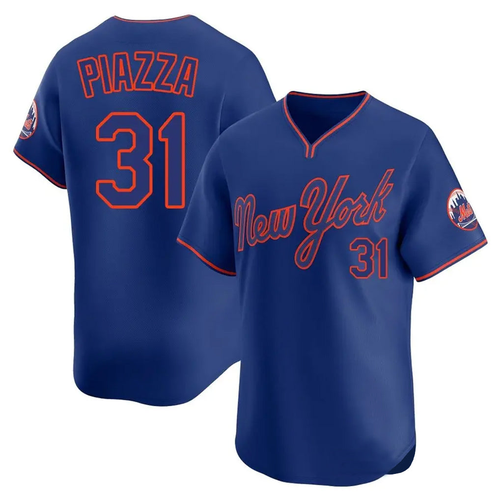NY.Mets #31 Mike Piazza Player Royal T-shirt Home Limited Elite Qdoa Stitched Jerseys