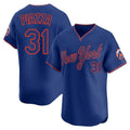 NY.Mets #31 Mike Piazza Player Royal T-shirt Home Limited Elite Qdoa Stitched Jerseys