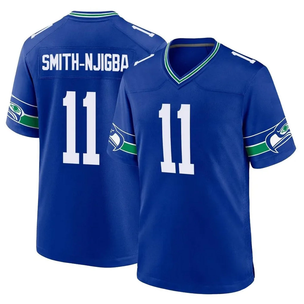 S.Seahawks #11 Jaxon Smith-Njigba Player Royal Throwback Home Game Qdoa Stitched Jerseys