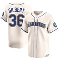 S.Mariners #36 Logan Gilbert Player Cream Home Limited Qdoa Stitched Jerseys