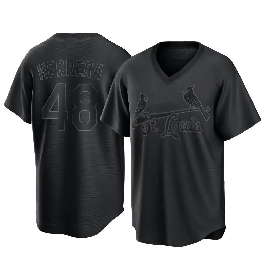 St. Louis Cardinals #48 Ivan Herrera Player Black City Connect T-shirt Qdoa Stitched Jerseys