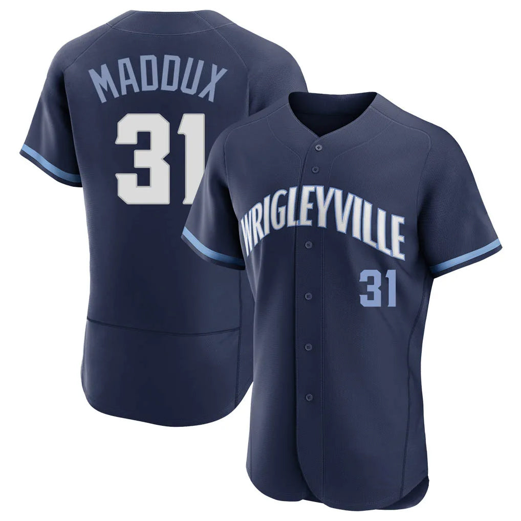 C.Cubs #31 Greg Maddux Player Navy City Connect Limited Elite Home Qdoa Stitched Jerseys