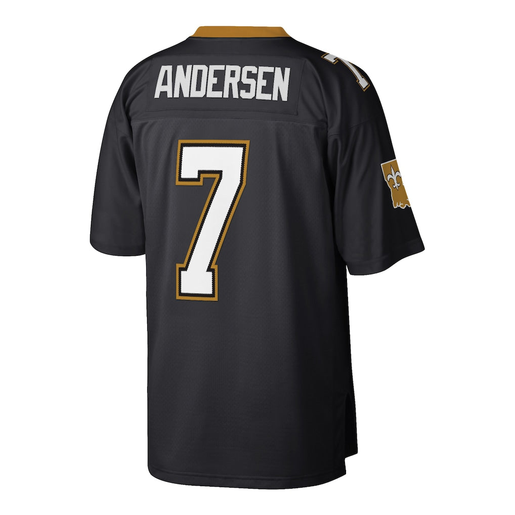 Qdoa NO.Saints #7 Morten Andersen Mitchell & Ness Black Retired Player Legacy Replica Jersey