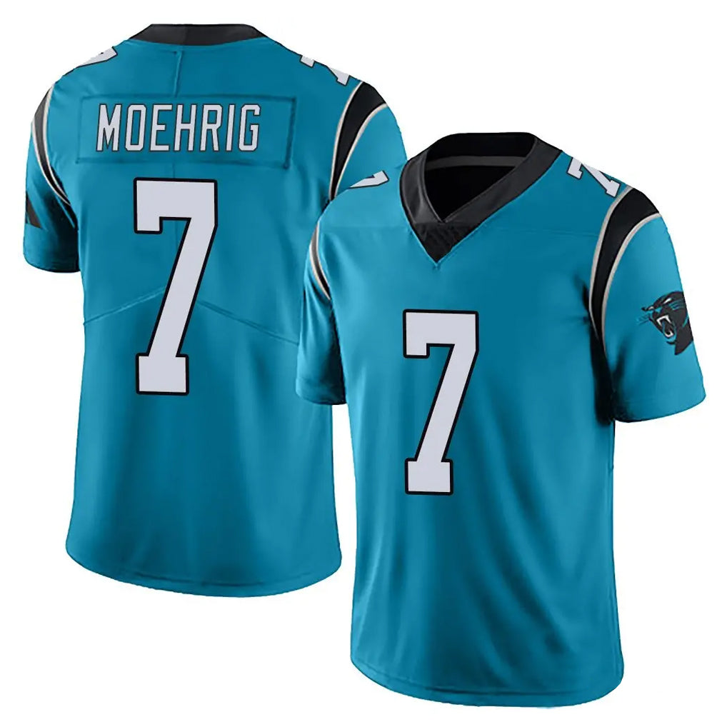 C.Panthers #7 Tre'von Moehrig Player Blue Vapor Untouchable Limited Game Qdoa Stitched Jerseys