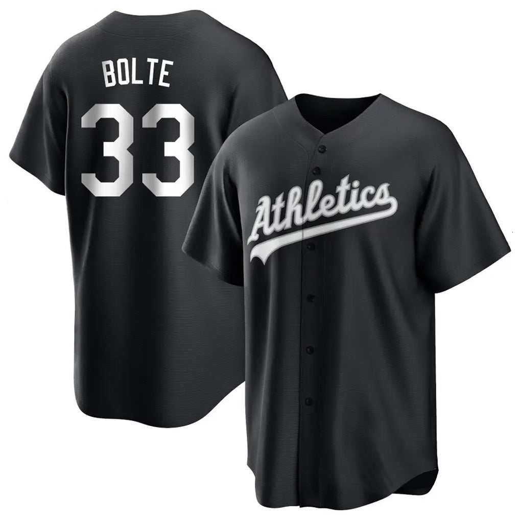 Athletics #33 Henry Bolte Player Black Fashion Home Game Qdoa Stitched Jerseys