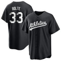 Athletics #33 Henry Bolte Player Black Fashion Home Game Qdoa Stitched Jerseys