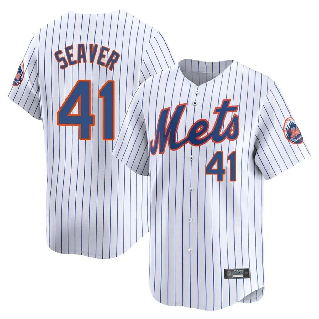 NY.Mets #41 Tom Seaver Player White Home Replica Qdoa Stitched Jerseys