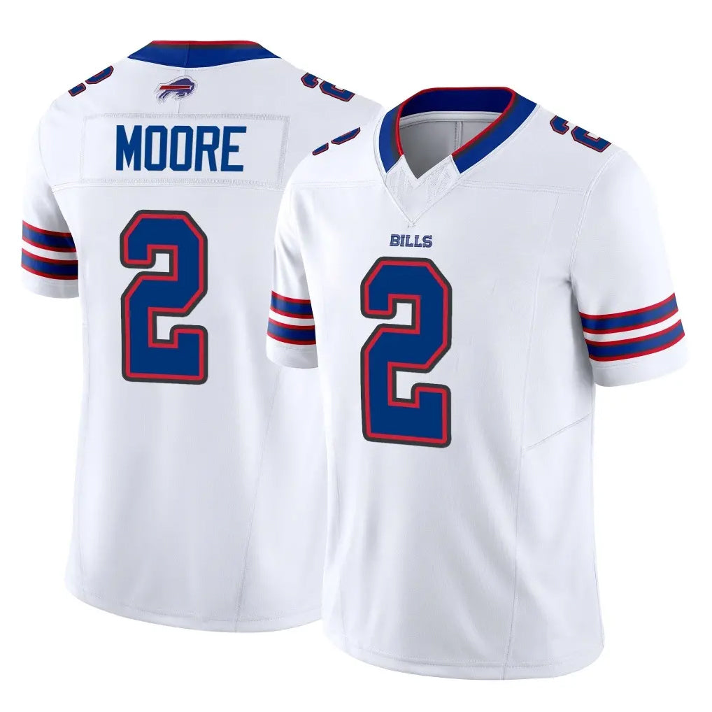 B.Bills #2 DJ Moore Player White Vapor F.U.S.E. Jersey Limited Home Game Qdoa Stitched Jerseys