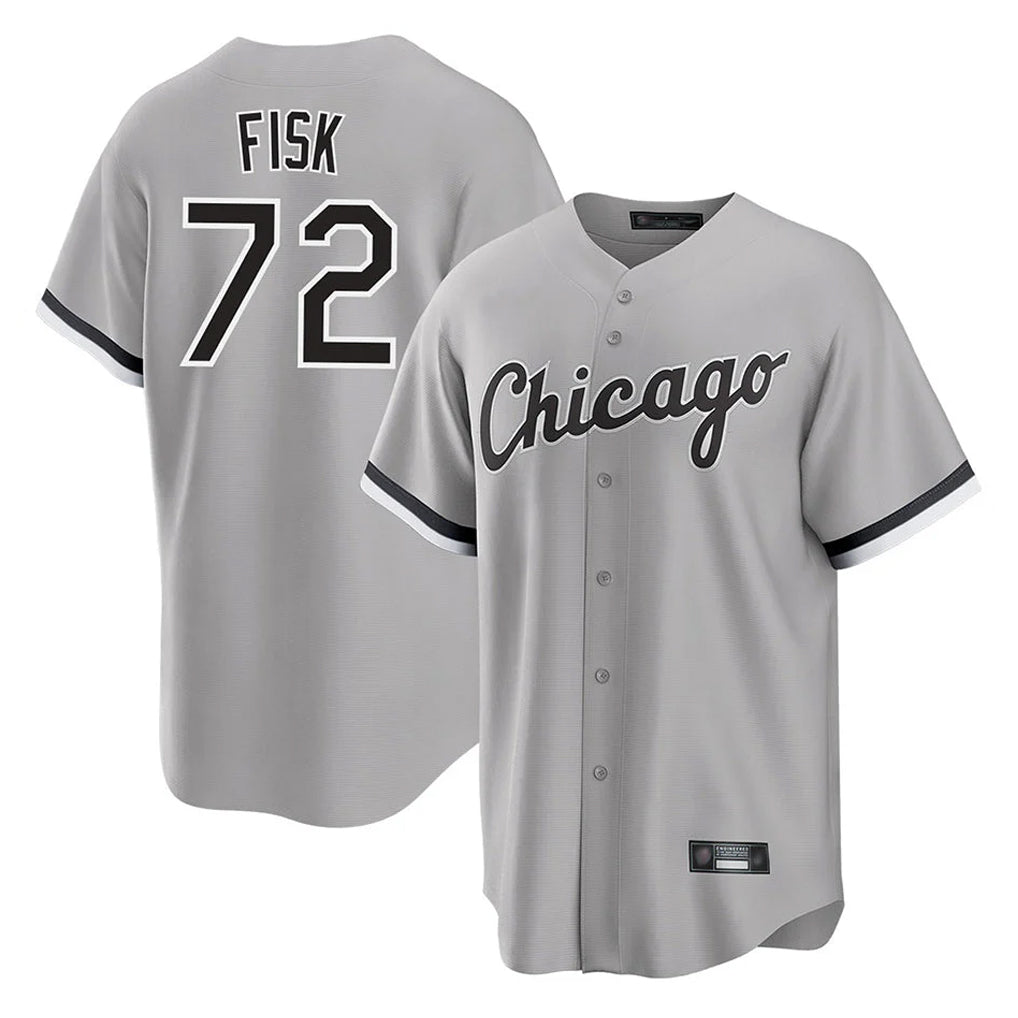 C.White Sox #72 Carlton Fisk Player Gray Home Game Qdoa Stitched Jerseys
