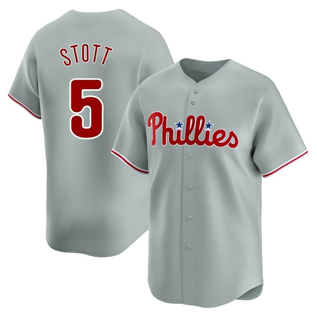 P.Phillies #5 Bryson Stott Player Gray Home Limited Qdoa Stitched Jerseys