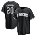 A.Diamondbacks #20 Luis Gonzalez Player Black Game Home Qdoa Stitched Jerseys
