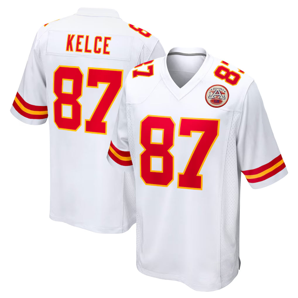 KC.Chiefs #87 Travis Kelce Player White Home Game Qdoa Stitched Jerseys