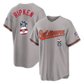 B.Orioles #8 Cal Ripken Player Gray USA 250 Fourth of July Home Game Qdoa Stitched Jerseys
