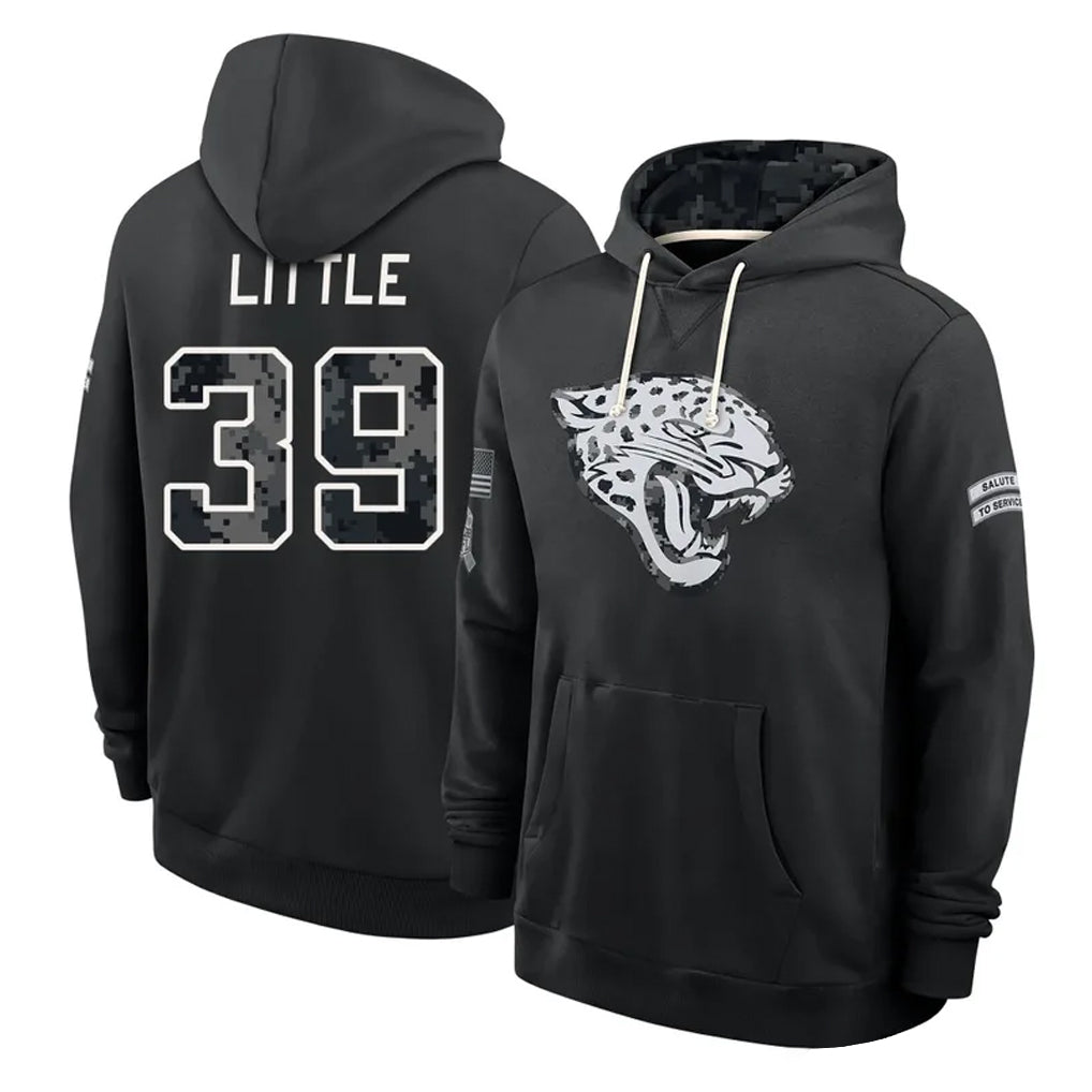 J.Jaguars #39 Cam Little Player 2026 Black Logo Pullover Hoodies Limited Game Qdoa Stitched Jerseys