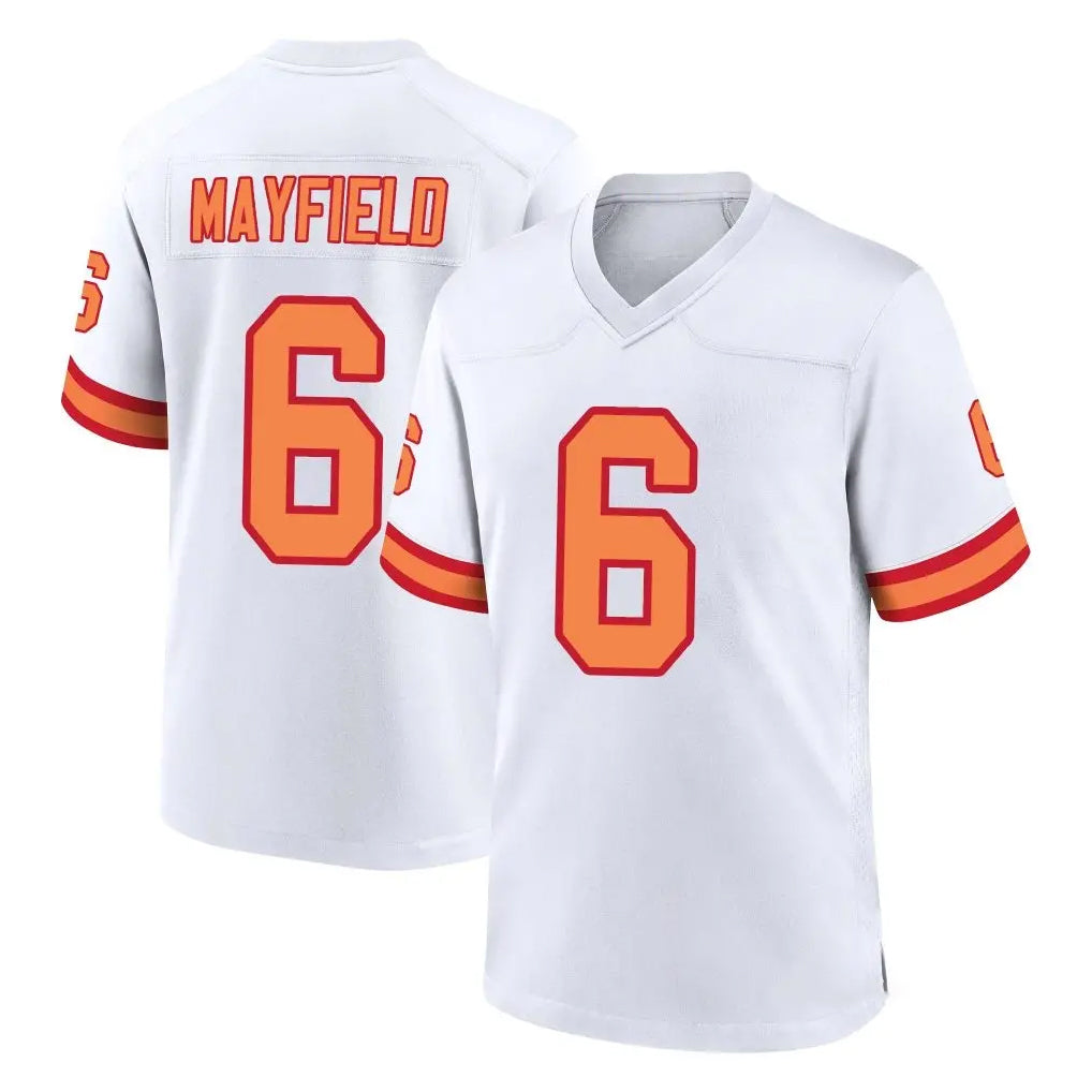 TB.Buccaneers #6 Baker Mayfield Player White '76 Home Game Qdoa Stitched Jerseys