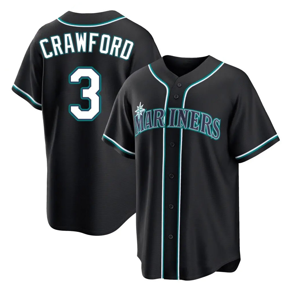 S.Mariners #3 J.P. Crawford Player Black Fashion Home Limited Qdoa Stitched Jerseys