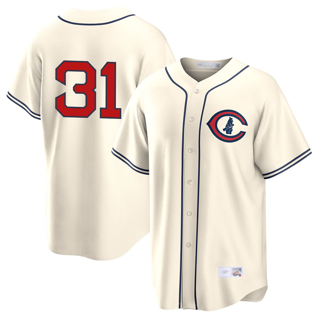 C.Cubs #31 Greg Maddux Player Cream Field of Dreams Home Game Qdoa Stitched Jerseys