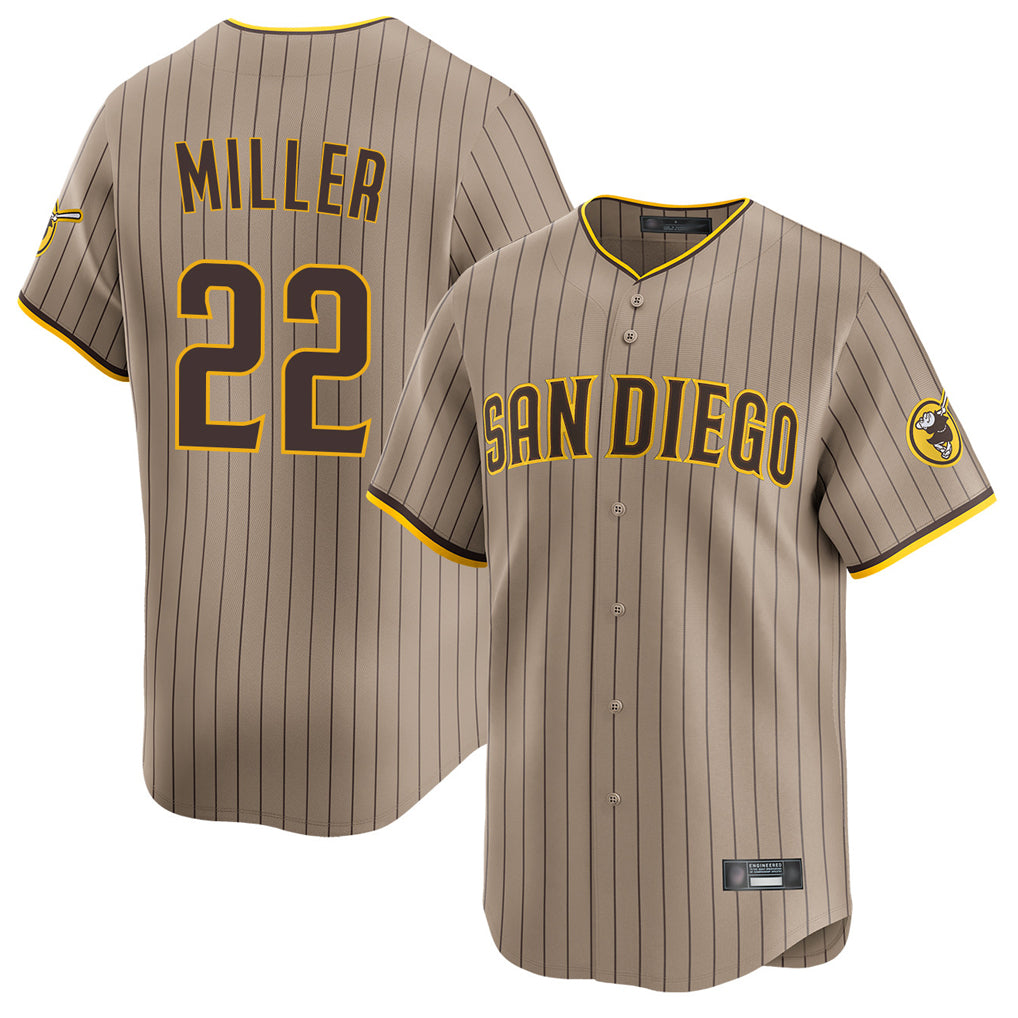 S.Diego Padres #22 Mason Miller Player Khaki Home Limited Qdoa Stitched Jerseys