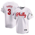 P.Phillies #3 Bryce Harper Player White Pinstripe Phillies & Eagles Vapor Premier Limited Qdoa Stitched Jerseys