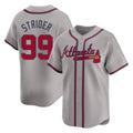 A.Braves #99 Spencer Strider Player Gray Limited Home Game Qdoa Stitched Jerseys
