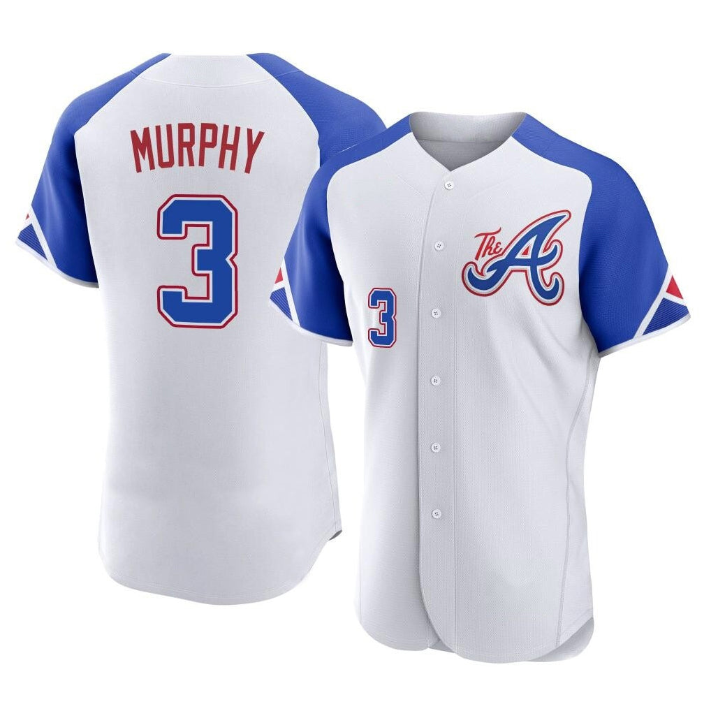 A.Braves #3 Dale Murphy Player White City Connect Limited Elite Home Game Qdoa Stitched Jerseys