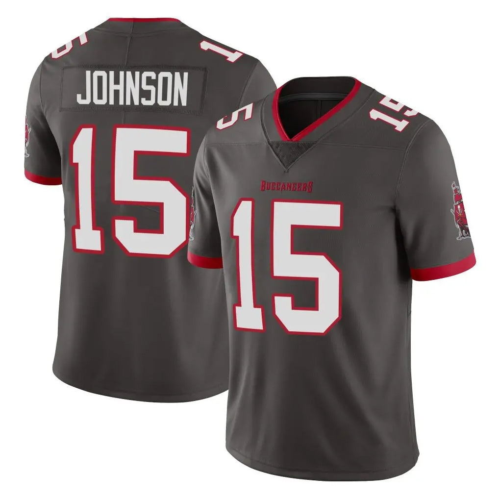 TB.Buccaneers #15 Tez Johnson Player Pewter Limited Alternate Vapor Home Game Qdoa Stitched Jerseys