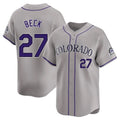 C.Rockies #27 Jordan Beck Player Gray Limited Home Qdoa Stitched Jerseys