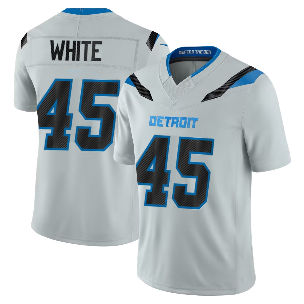 D.Lions #45 Devin White Player Silver Limited 2026 Rivalries Collection Home Game Qdoa Stitched Jerseys