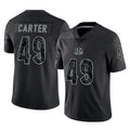 C.Bengals #49 Barrett Carter Player Black Reflective Limited Game Qdoa Stitched Jerseys
