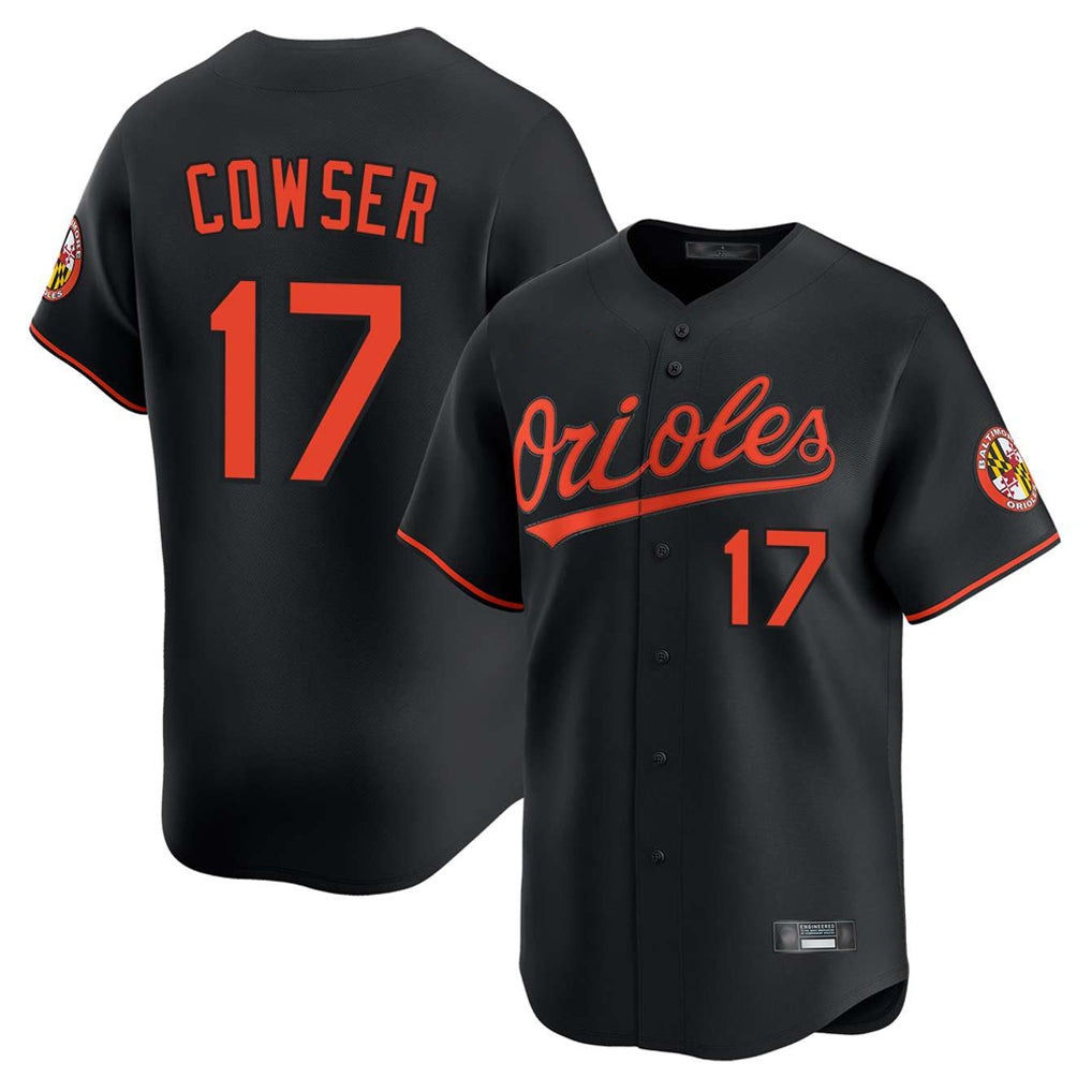 B.Orioles #17 Colton Cowser Player Black Limited Home Game Qdoa Stitched Jerseys