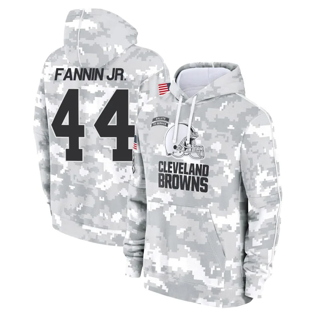 C.Browns #44 Harold Fannin Jr. Player Arctic Camo Salute to Service Hoodies Limited Game Qdoa Stitched Jerseys