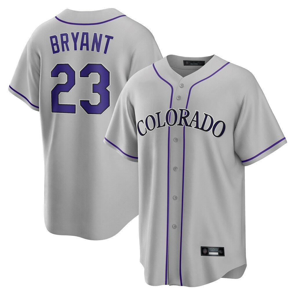 C.Rockies #23 Kris Bryant Player Gray Game Home Qdoa Stitched Jerseys