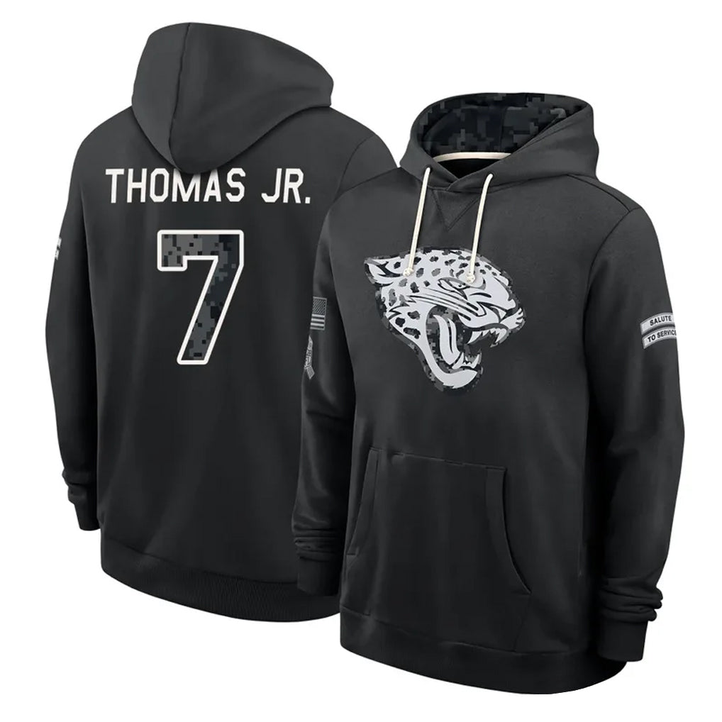 J.Jaguars #7 Brian Thomas Jr. Player 2026 Black Logo Pullover Hoodies Limited Game Qdoa Stitched Jerseys