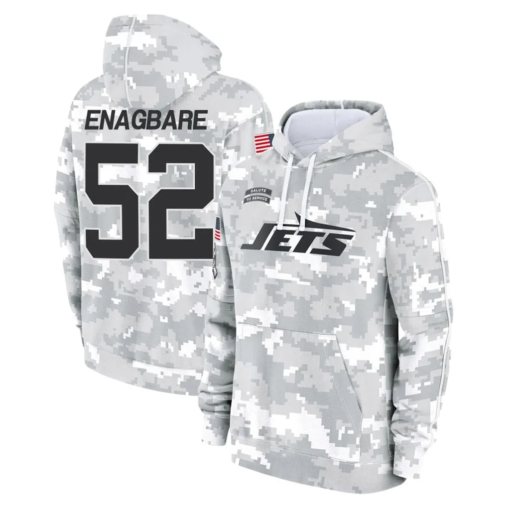 NY.Jets #52 Kingsley Enagbare Player Arctic Camo Salute to Service Pullover Hoodies Limited Game Qdoa Stitched Jerseys